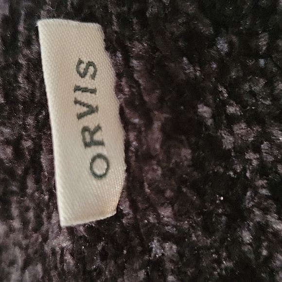 Orvis Black Open Cardigan Sweater, Size Large - Picture 6 of 10